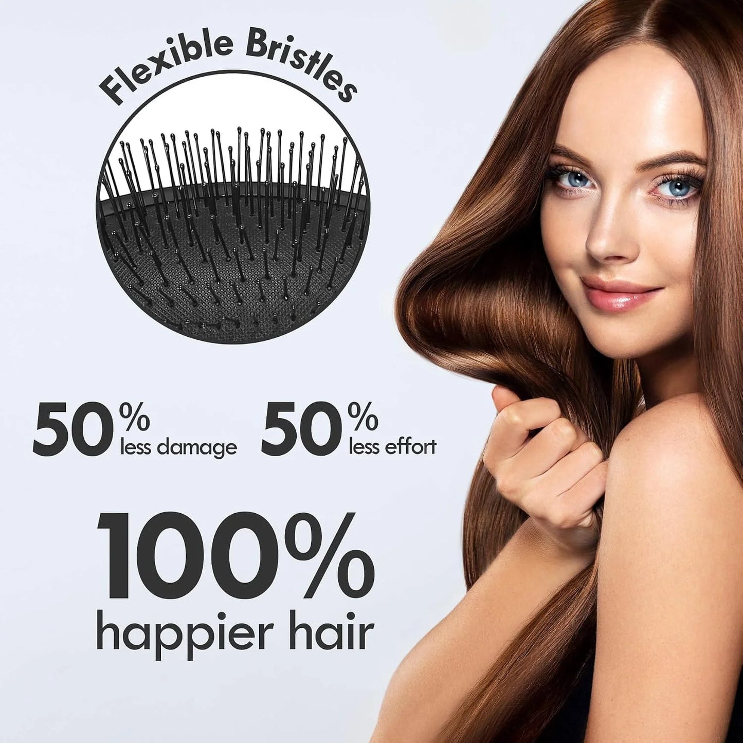Air Cushion Detangling Hair Brush - 2 Pack Detangler Hairbrush with Ultra Soft Bristles for Effortless Tangle Removal - For Wet Dry Damaged Curly Hair for Women Men Boys Girls Kids - Pink