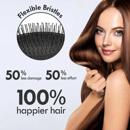 Air Cushion Detangling Hair Brush - 2 Pack Detangler Hairbrush with Ultra Soft Bristles for Effortless Tangle Removal - For Wet Dry Damaged Curly Hair for Women Men Boys Girls Kids - Pink