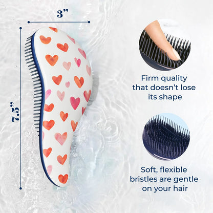 Crave Naturals Biggie Glide Thru Hair Brush - Detangler Brush for Curly, Straight, Wet or Dry Hair - Gentle Detangling Brushes for Adults, Kids, Toddlers - Hair Accessories for Women, 8.4x3.4" - Black