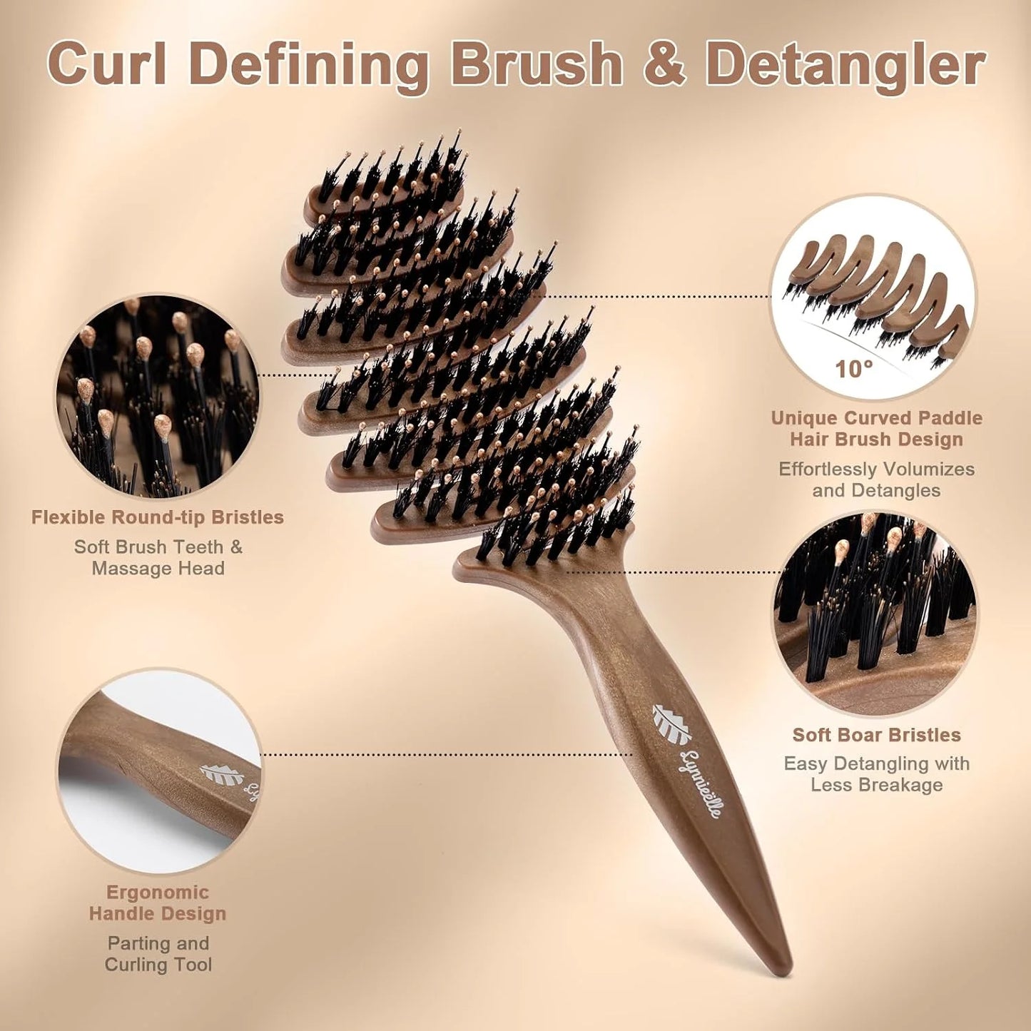 Natural Boar Bristle Hair Brush for Fine Hair - A Great Gift