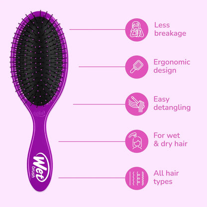 Wet Brush Original Detangler Hair Brush,Amazon Exclusive Aqua-Ultra-Soft IntelliFlex Bristles-Detangling Hairbrush Glides Through Tangles-All_Hair Types(Wet&Dry Hair)-Women & Men,2 Count (Pack of 12)