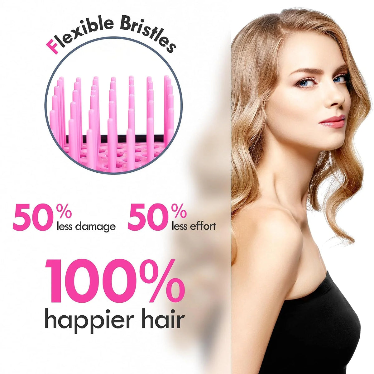 Vented Detangling Hair Brush - 2 Pack Detangler Hairbrush for Effortless Tangle Removal - Ultra-Soft Bristles -For Natural Curly Straight Wet Dry Damaged Hair for Women Men Kids