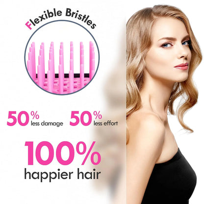 Vented Detangling Hair Brush - 2 Pack Detangler Hairbrush for Effortless Tangle Removal - Ultra-Soft Bristles -For Natural Curly Straight Wet Dry Damaged Hair for Women Men Kids