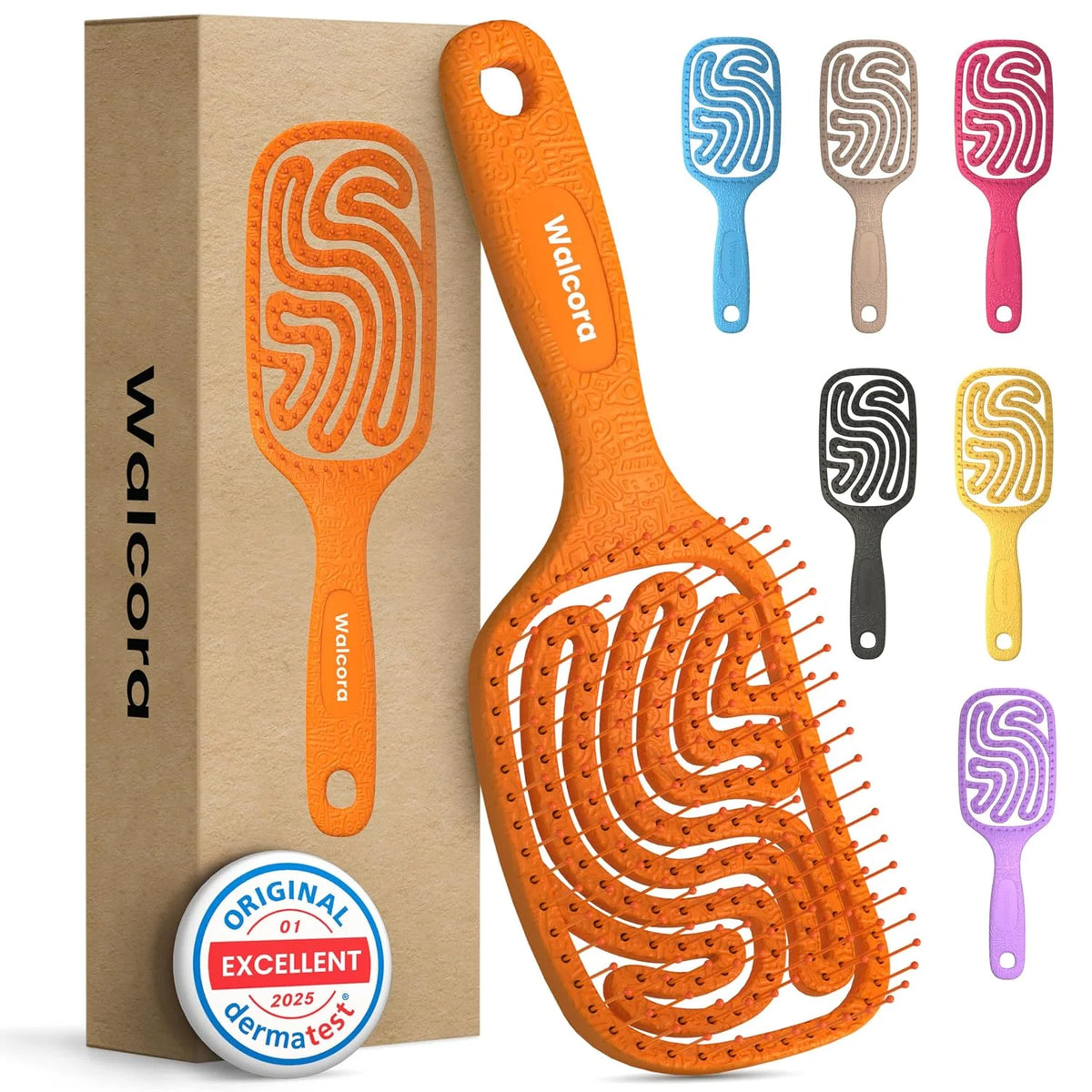 Detangler Brush – Pain-Free Detangling Hair Brush for Wet & Dry Hair – Effortless Detangling Brush for Curly, Fine & Tangled Hair – Hairbrush for Women, Men & Kids – Purple