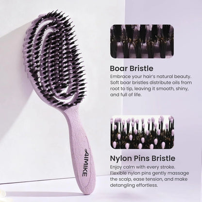 AIMIKE Hemp-Relax Detangling Hair Brush for Wet & Dry Hair, Beige