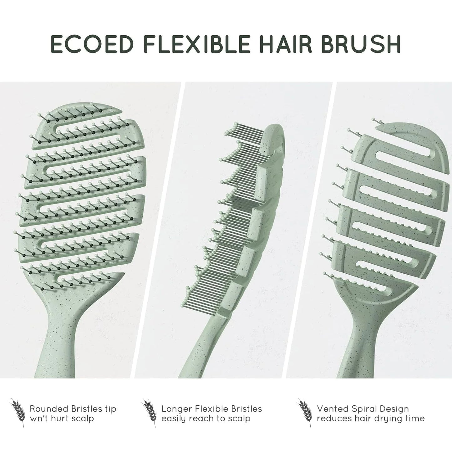 Detangler Hairbrush, Soft Bristle Detangling Brush,Quick Smoothing(Natural)
