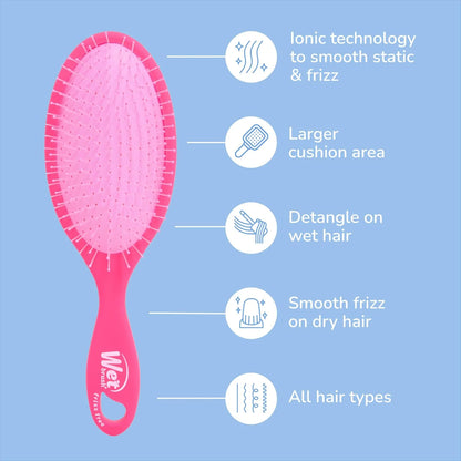 Wet Brush Frizz-Free Detangler Brush with Ionic Technology, Pink, Provides Frizz Control, Reduces Static, and Smooths All Hair Types, Best For Dry Hair, Made for Women, Men & Kids