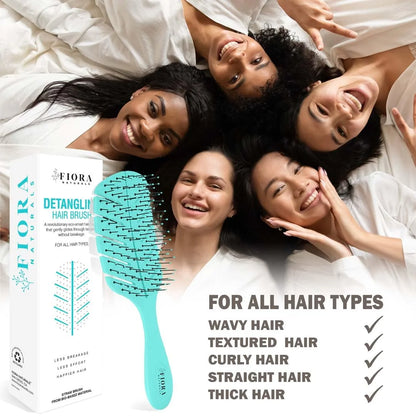 Fiora Naturals Detangler Brush for Wet and Dry Hair, Soft Detangling Brush