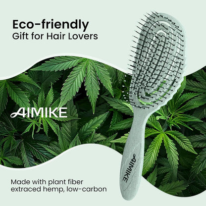 AIMIKE Hemp-Relax Detangling Hair Brush for Wet & Dry Hair, Beige