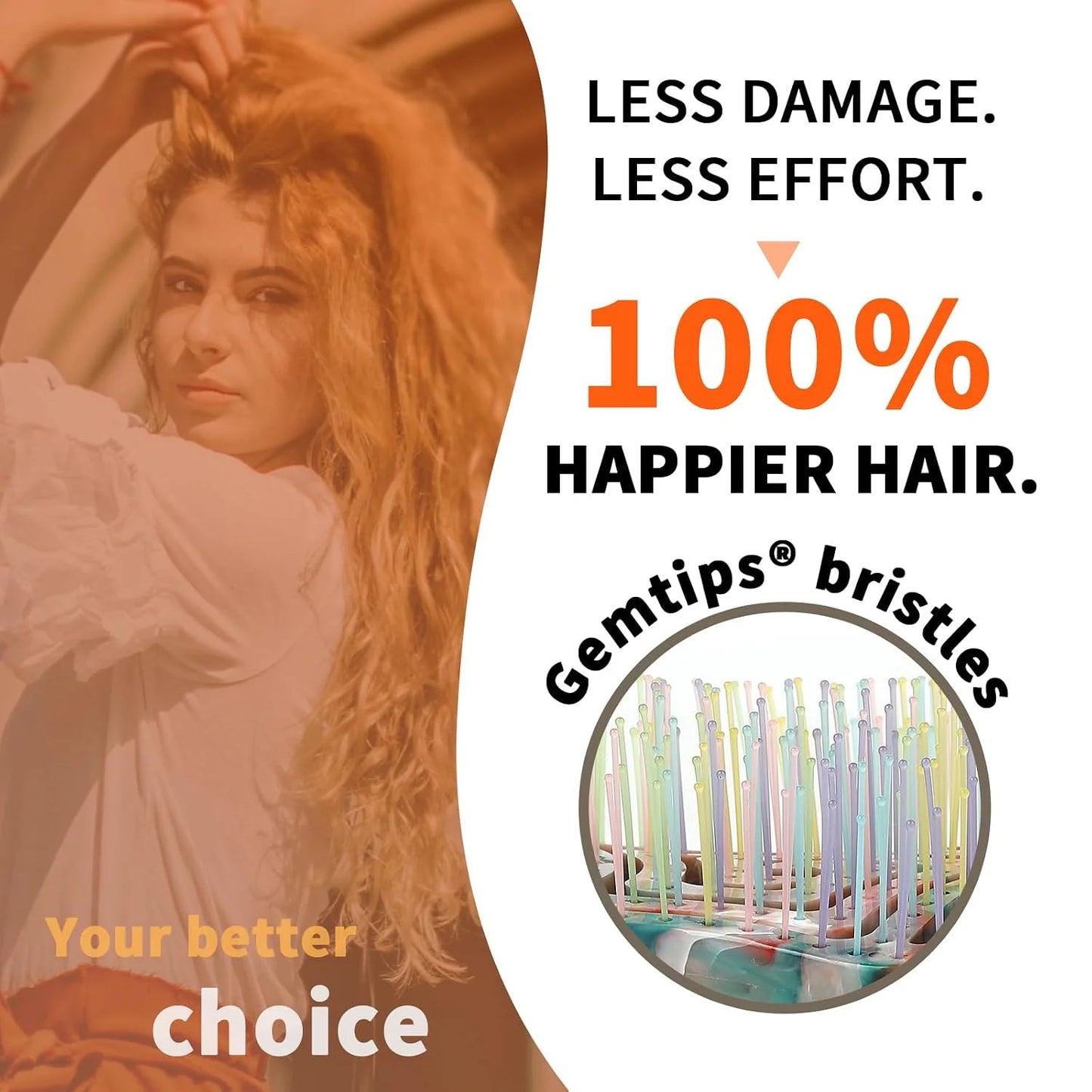 Detangling Wet Hair Brush for Thin or Straight Hair Wet or Dry,Star