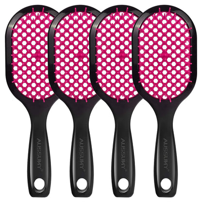 Vented Detangling Hair Brush - 2 Pack Detangler Hairbrush for Effortless Tangle Removal - Ultra-Soft Bristles -For Natural Curly Straight Wet Dry Damaged Hair for Women Men Kids