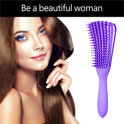 Hair Brush, Detangling Brush for Afro America/African Hair Textured 3a to 4c Kinky Wavy/Curly/Coily/Wet/Dry/Oil/Thick/Long Hair, Knots Detangler Scalp Massage Comb (2 pcs, Blue-Blue)