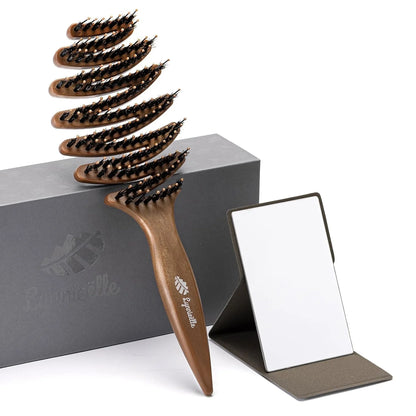 Natural Boar Bristle Hair Brush for Fine Hair - A Great Gift