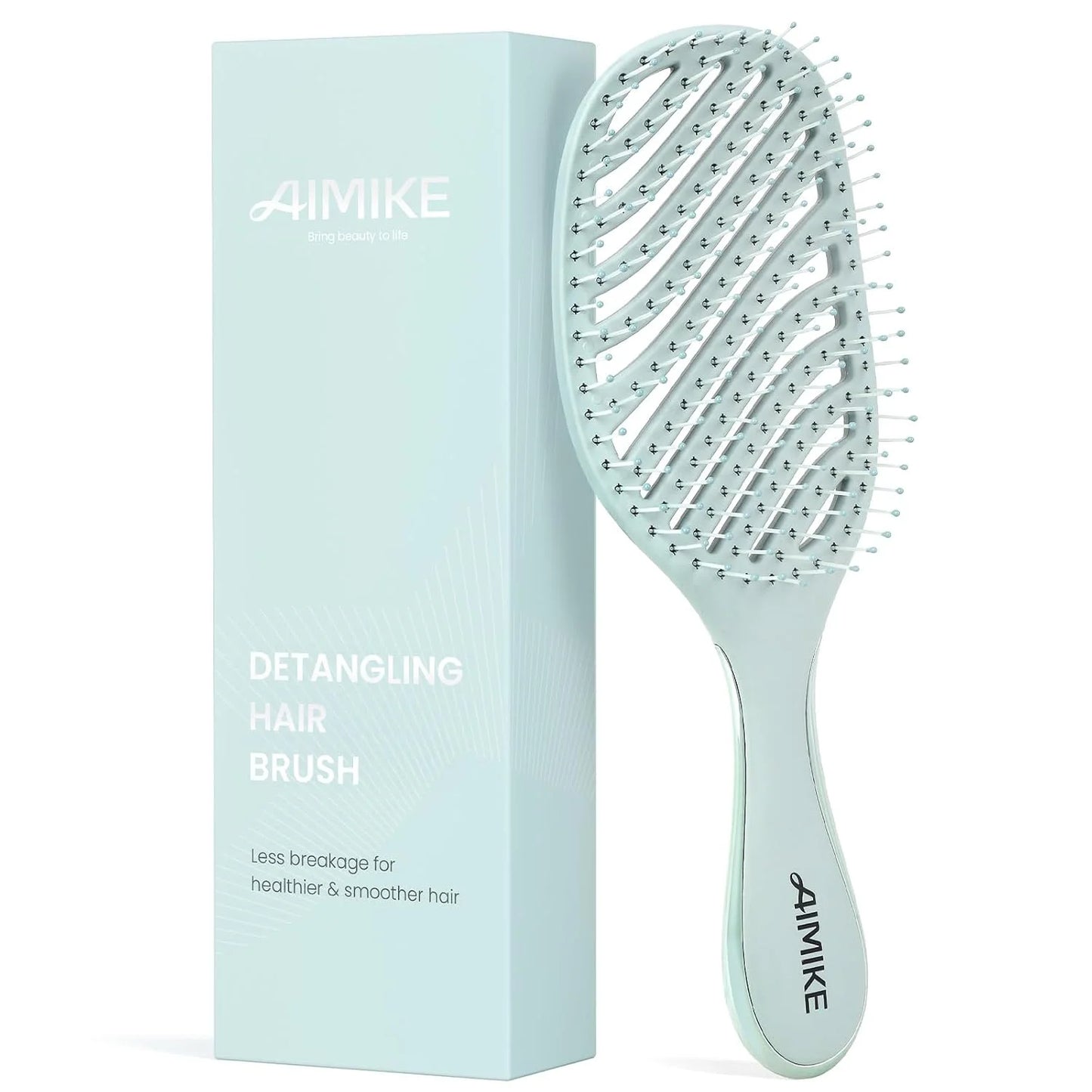 AIMIKE Detangler Paddle Hair Brush for Women & Fine Hair, Wet & Dry