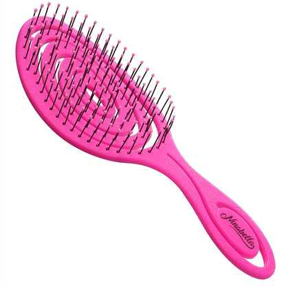 Ninabella Detangler Brush - No Tangle Hair Brush for Women, Fine, Thick and Long Hair - Hairbrush for Wet and Dry Hair, Gentle on the Scalp - Light Blue