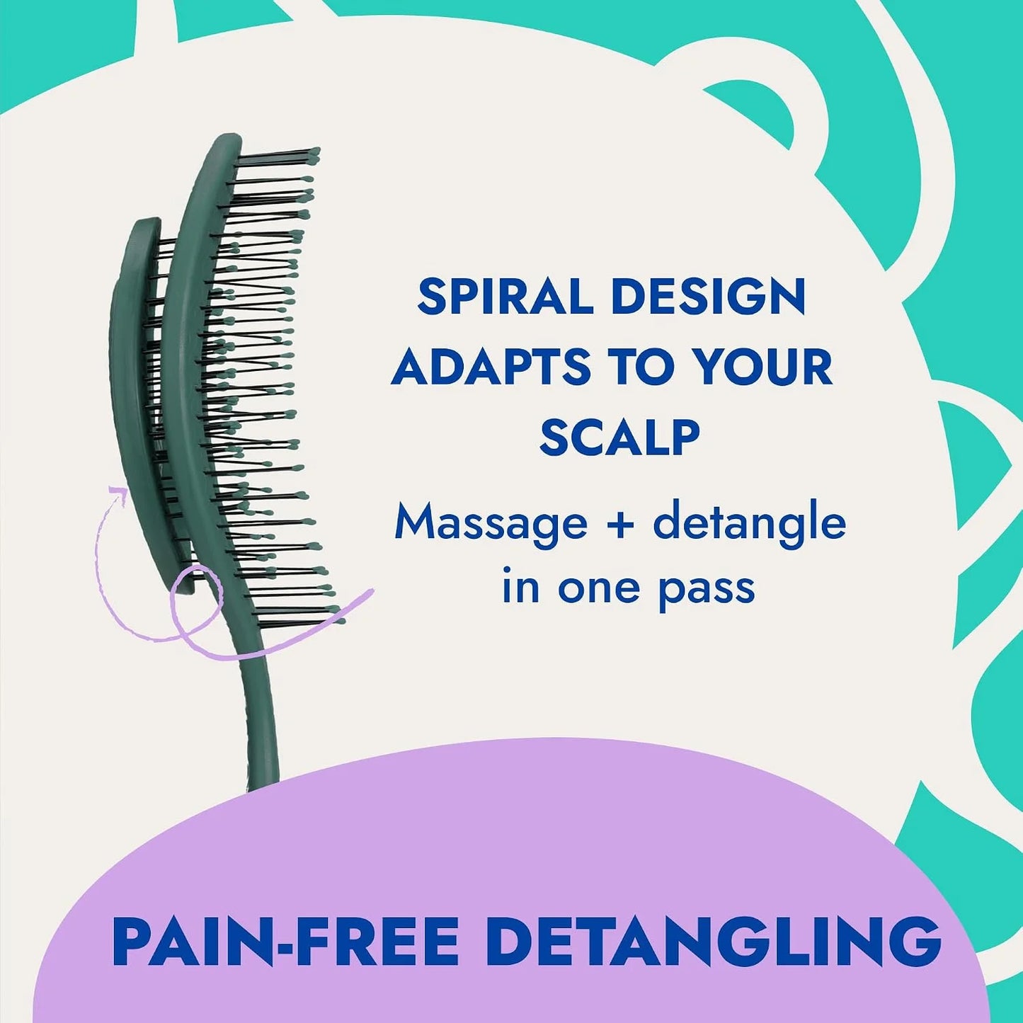Ninabella Detangler Brush - No Tangle Hair Brush for Women, Fine, Thick and Long Hair - Hairbrush for Wet and Dry Hair, Gentle on the Scalp - Light Blue