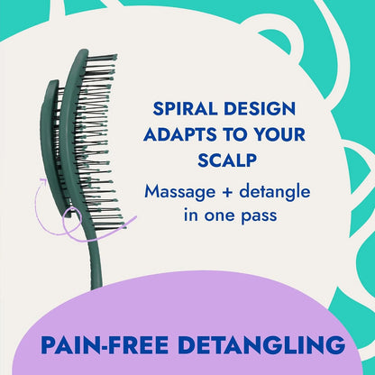 Ninabella Detangler Brush - No Tangle Hair Brush for Women, Fine, Thick and Long Hair - Hairbrush for Wet and Dry Hair, Gentle on the Scalp - Light Blue