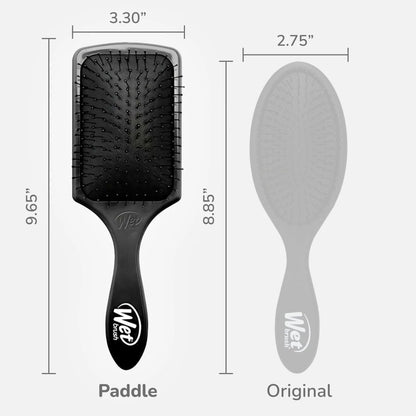 Wet Brush Paddle Detangler Hair Brush, Black, Ultra-Soft IntelliFlex Bristles with AquaVent Design, Great For Treatment & Mask Application, Women, Men, Wet, Dry and Damaged Hair, (Pack of 2)