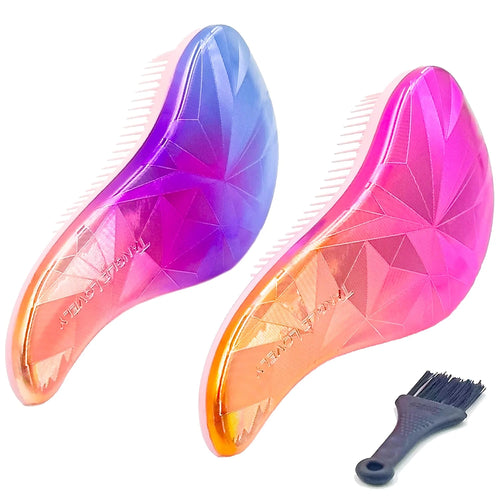 WYNK Detangling Hairbrush Detangler 2 Pack for Adults & Kids, Iridescent
