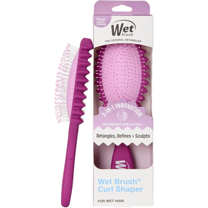 Wet Brush Curl Shaper Detangler Brush, Pink, Made for Women, Men & Kids
