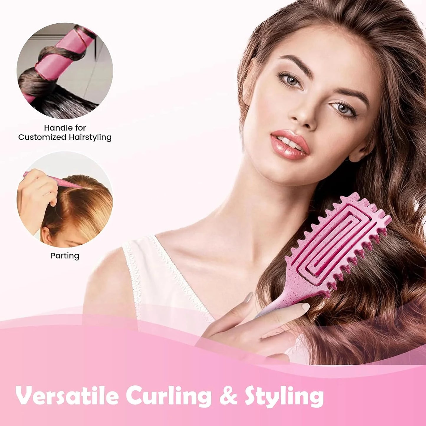 ABOYOY Curl Defining Brush with Side Gear for Curly Hair, Detangling & Styling Brush for Women Men, Lightweight Ergonomic Candy Brush Works on Wet or Dry Hair (Purple)