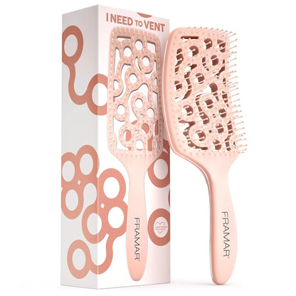 FRAMAR Professional Vented Hair Brush, Curved Hair Brush For Blow Drying
