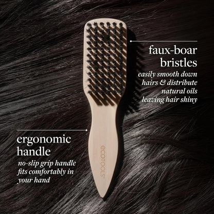 EcoTools Slick Back Hairbrush, Small Brush for Ponytail or Bun, 1 Count