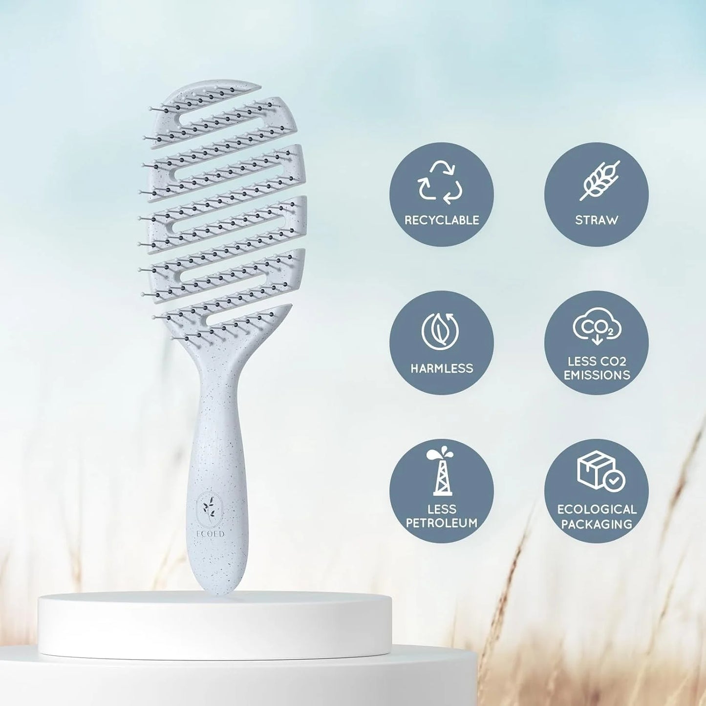 Detangler Hairbrush, Soft Bristle Detangling Brush,Quick Smoothing(Natural)