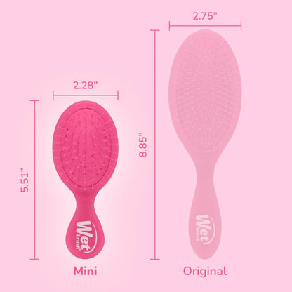 Wet Brush Mini Detangler Hair Brush, Purple, Detangling Travel Hairbrush, Ultra-Soft IntelliFlex Bristles Glide Through Tangles with Ease, Pain-Free, All Hair Types (2 Pack)