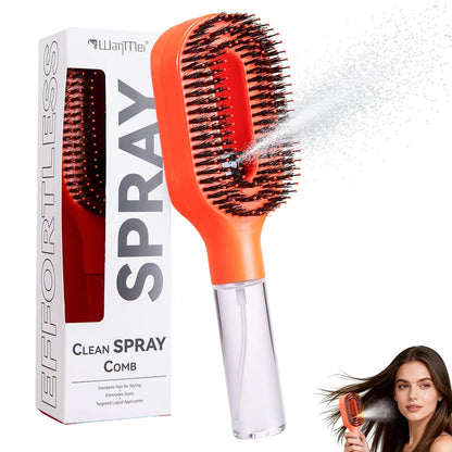 Hair Brush with Water Spray - 2-in-1 Detangler Brush for Frizz Control
