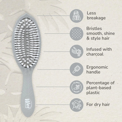 Wet Brush Go Green Coconut Oil Infused Detangling Hair Brush - Pain-Free Ultra-Soft Detangler Bristles Glide Through Tangles with Ease - Protects Against Split Ends (Pack of 2)