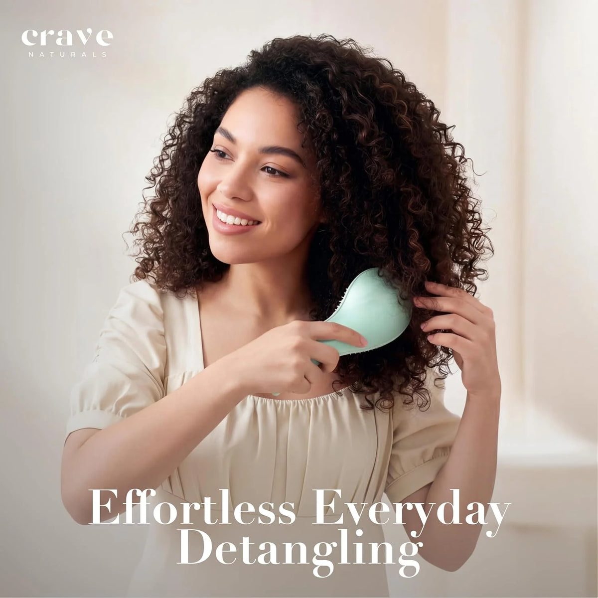 Crave Naturals Detangling Hair Brush Large Turquoise – Glide Thru Hair Detangler Brush for Women, Kids & Toddlers – Gentle Scalp Care, No-Pain Tangle-Free Hairbrush for All Hair Types