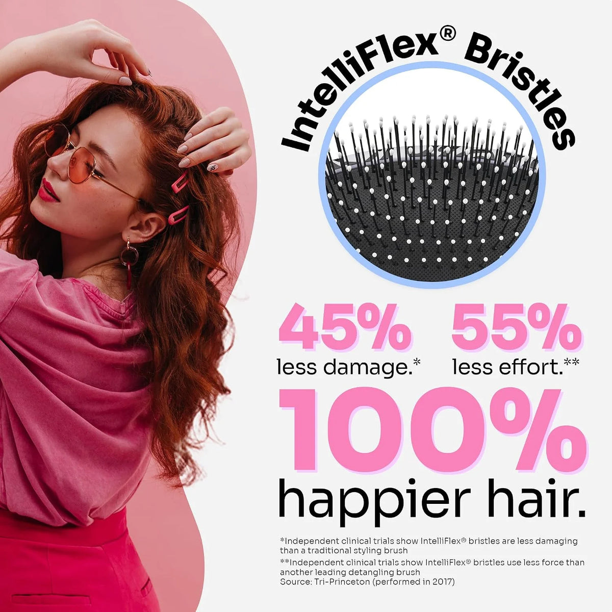 Wet Brush Original Detangler Hair Brush, Hipster Sketch, Ultra-Soft IntelliFlex Bristles, Detangling Bristles Glide Through Tangles (Wet & Dry Hair), Women & Men