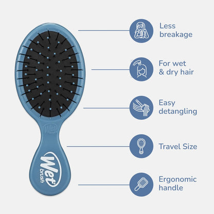 Wet Brush Mini Detangler Hair Brush, Purple, Detangling Travel Hairbrush, Ultra-Soft IntelliFlex Bristles Glide Through Tangles with Ease, Pain-Free, All Hair Types (2 Pack)
