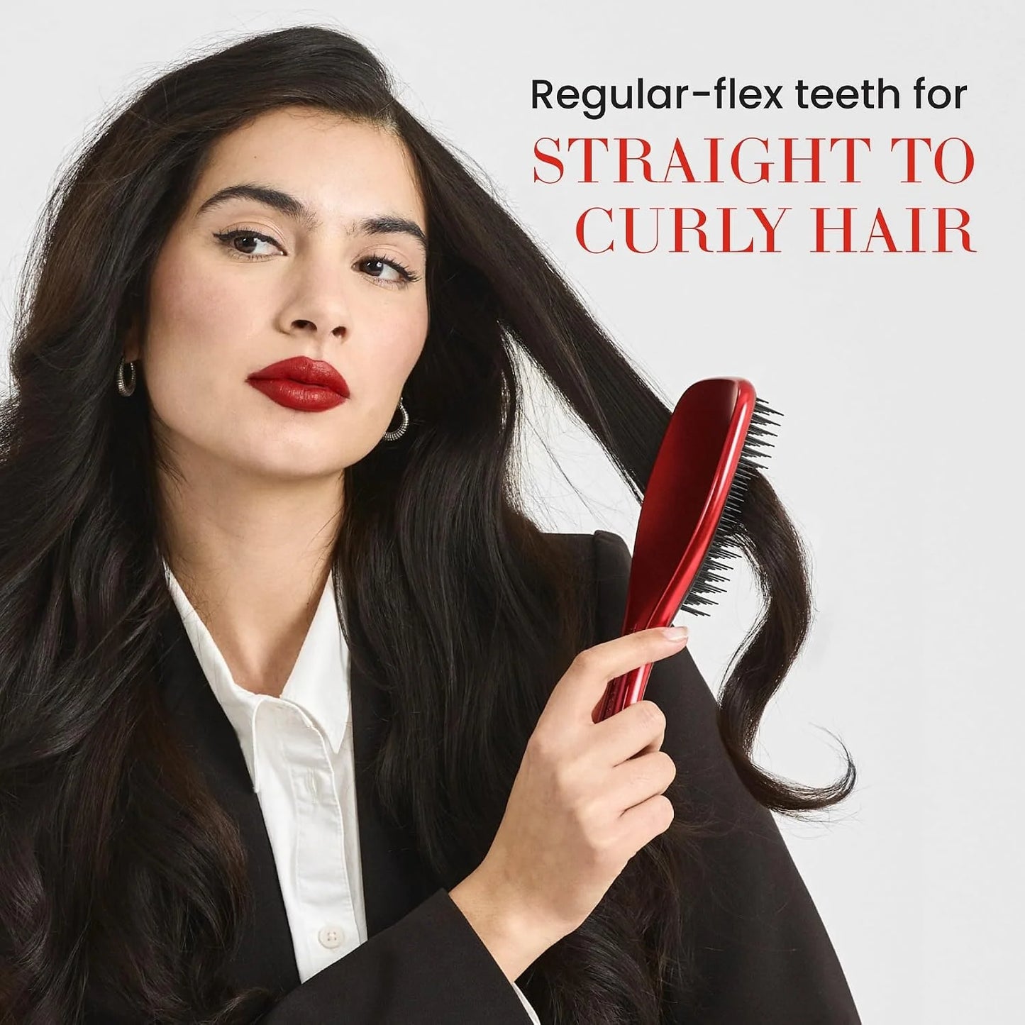 Tangle Teezer Chrome Detangler Mini Hair Brush, Straight to Curly, Pink