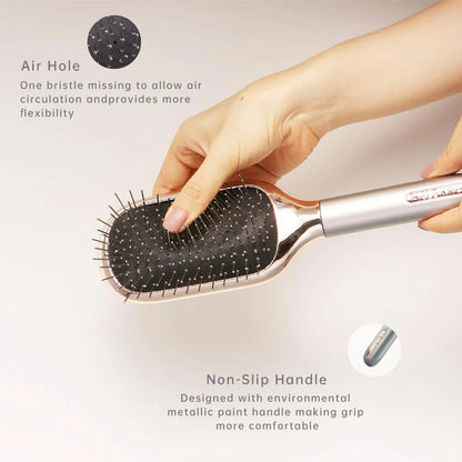 Melbang Hair Brush for Thick Curly Thin Long Short Wet or Dry Hair Adds Shine and Makes Hair Smooth Hair Comb Paddle Hair Brush for Men Women Kid (Silver)
