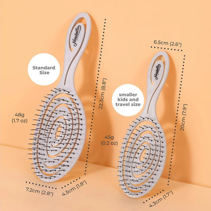 Ninabella Detangler Brush - No Tangle Hair Brush for Women, Fine, Thick and Long Hair - Hairbrush for Wet and Dry Hair, Gentle on the Scalp - Light Blue