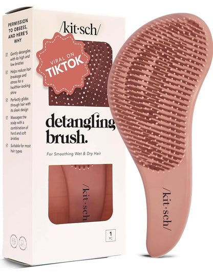 Kitsch Detangle Brush – Gentle Curly Hair Brush All Hair Types - Haze Blue