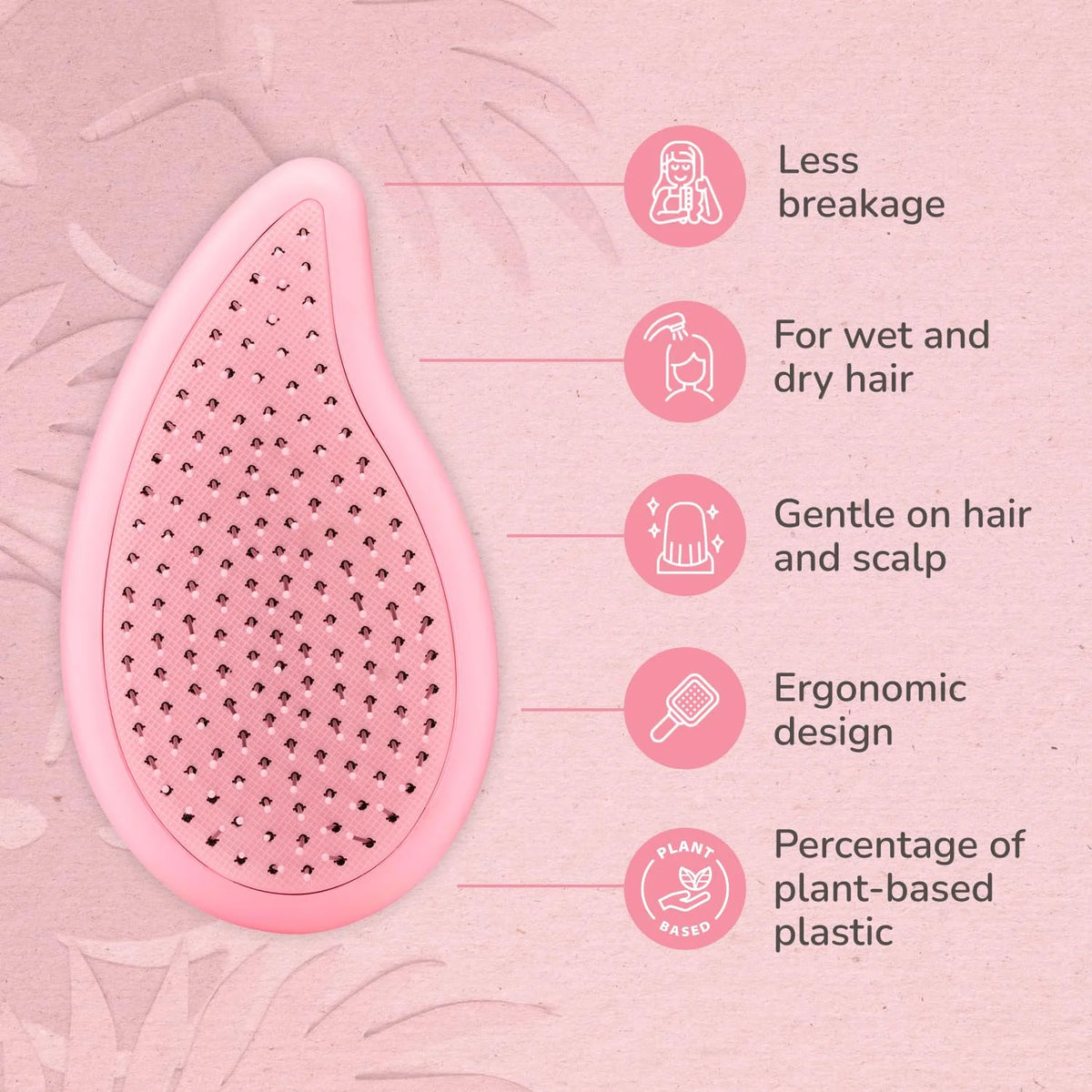 Wet Brush Go Green Palm Detangling Hair Brush Infused with Coconut Oil - Pain-Free Ultra-Soft Detangler Bristles Glide Through Tangles with Ease - Protects Against Split Ends For Wet & Dry Hair