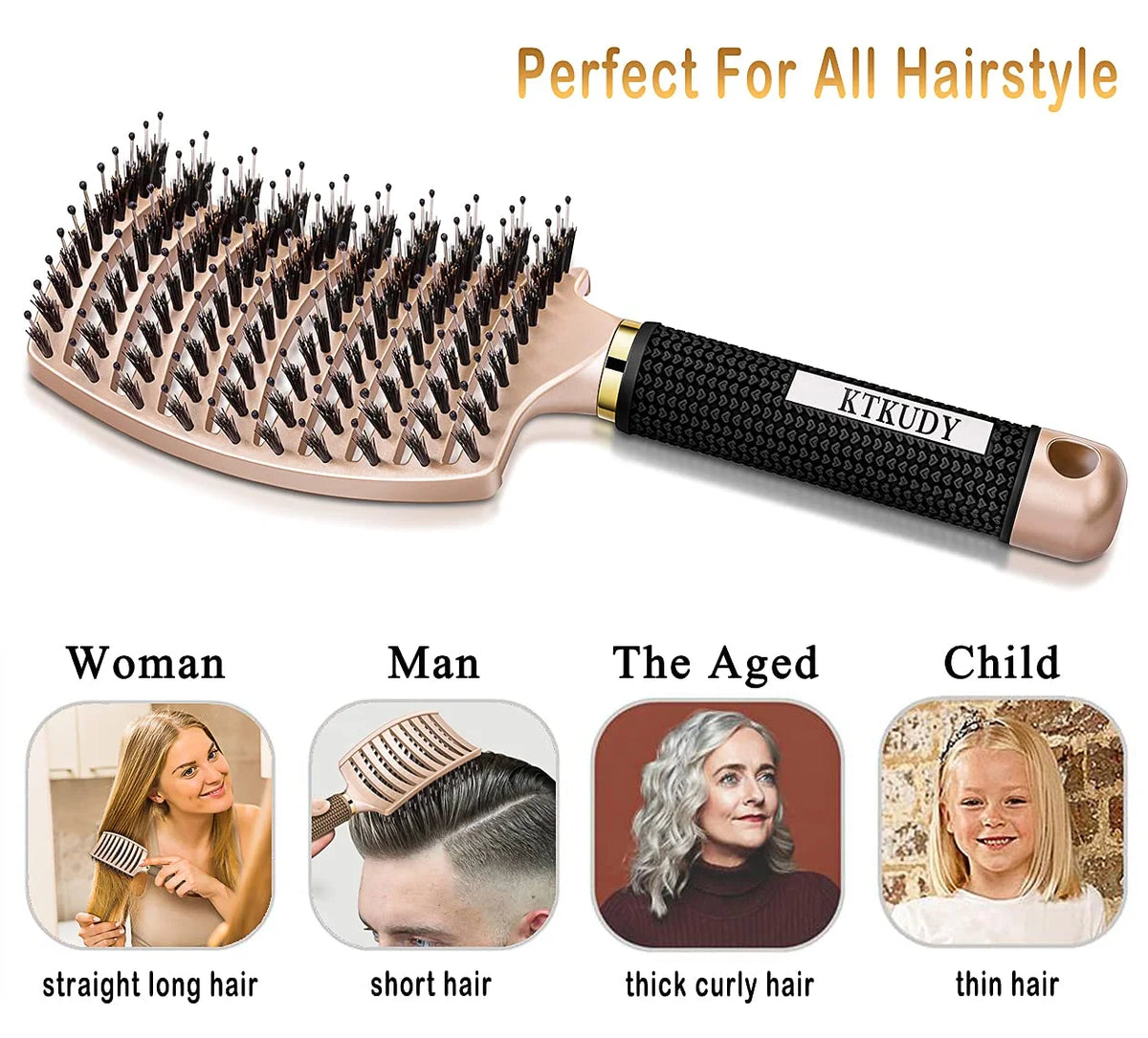 Detangling Brush for Women & Kids, Wet & Dry Hair, All Hair Types