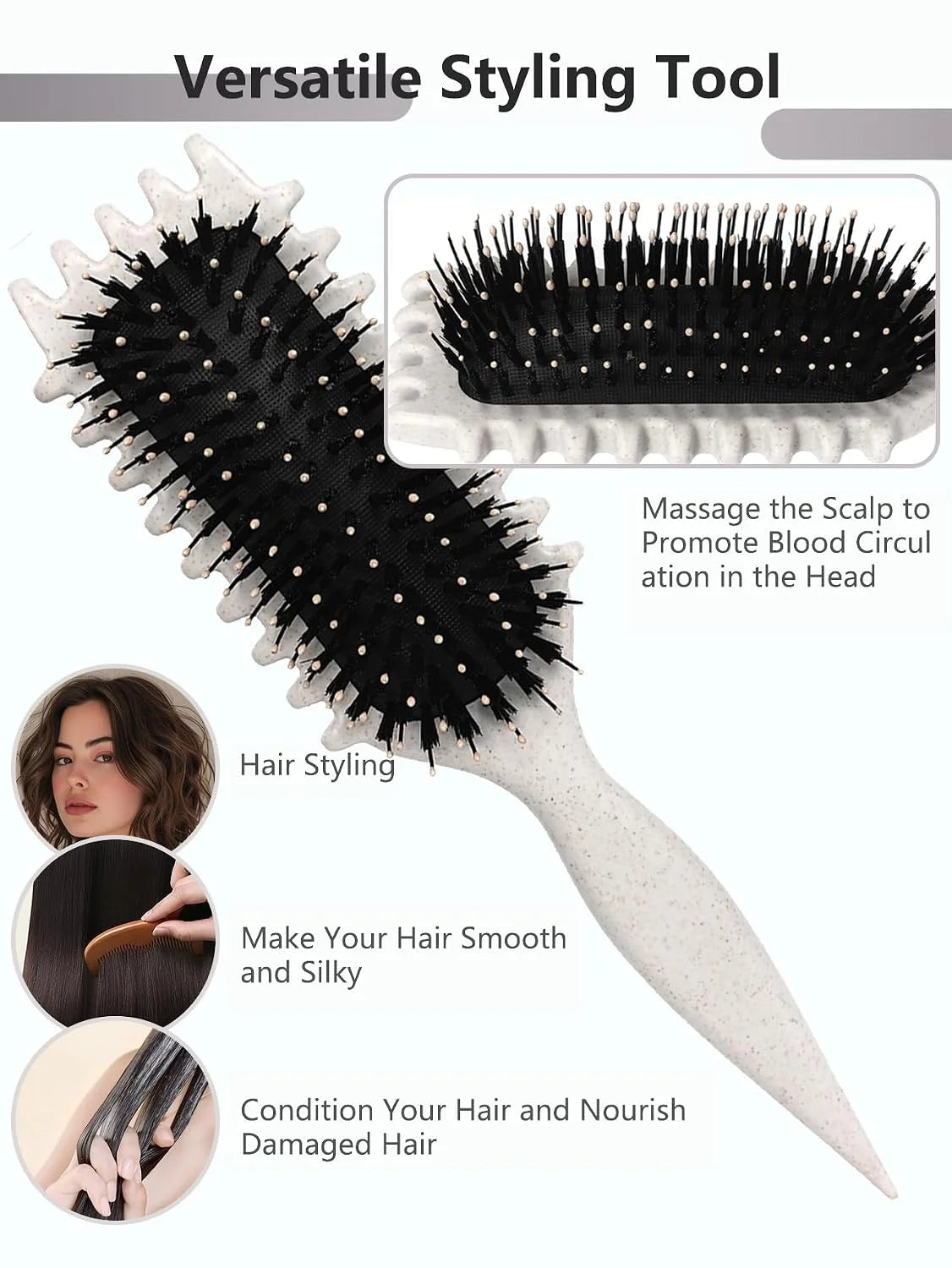 Blue Curl Defining Brush for Curly Hair – Detangling & Styling Brush for Women & Men, Defines 2A to 4C Curls, Reduces Frizz, Perfect for Wet & Dry Hair (Blue)