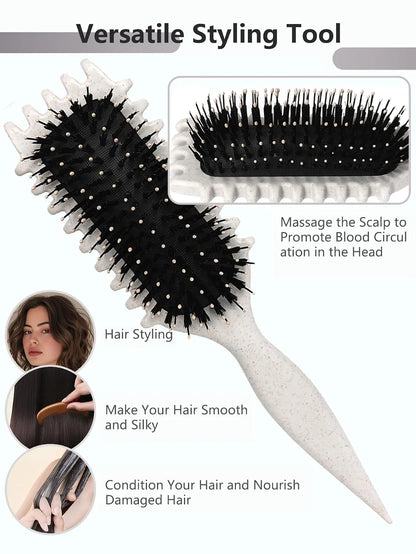 Blue Curl Defining Brush for Curly Hair – Detangling & Styling Brush for Women & Men, Defines 2A to 4C Curls, Reduces Frizz, Perfect for Wet & Dry Hair (Blue)