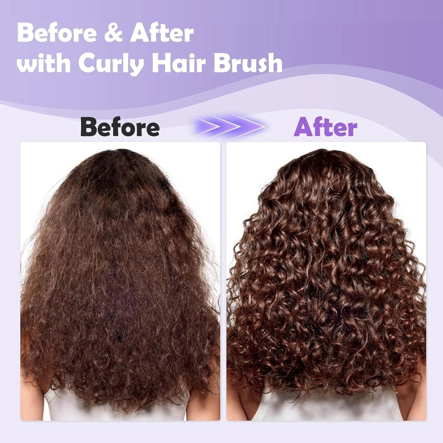 ABOYOY Curl Defining Brush with Side Gear for Curly Hair, Detangling & Styling Brush for Women Men, Lightweight Ergonomic Candy Brush Works on Wet or Dry Hair (Purple)
