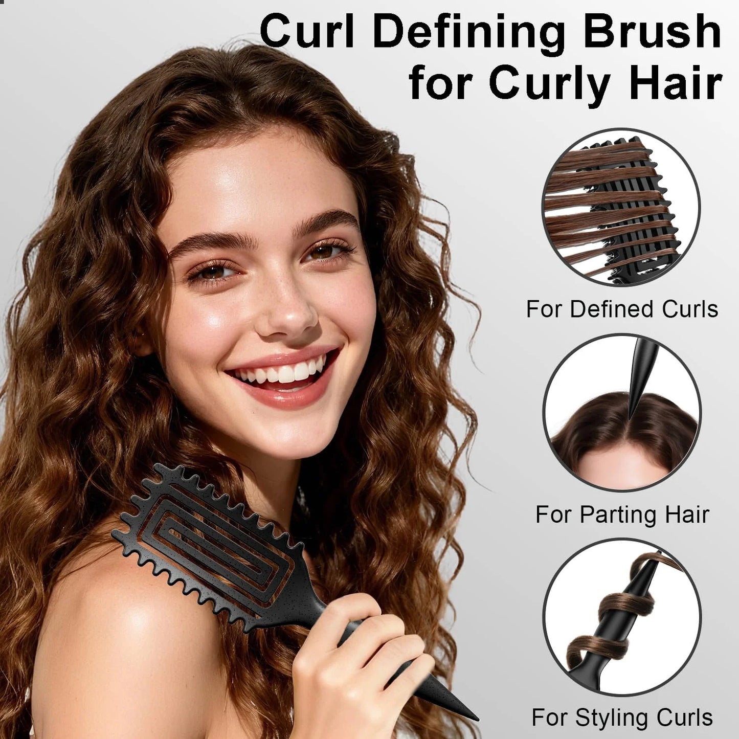 Curly Hair Brush, Curl Brush For Wet & Dry Hair,Curl Defining For Women&Men