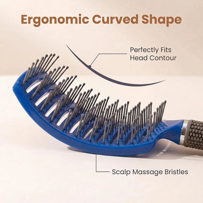 Curved Vented Hair Brush,Detangler Brush Faster Blow Drying for Women, Men