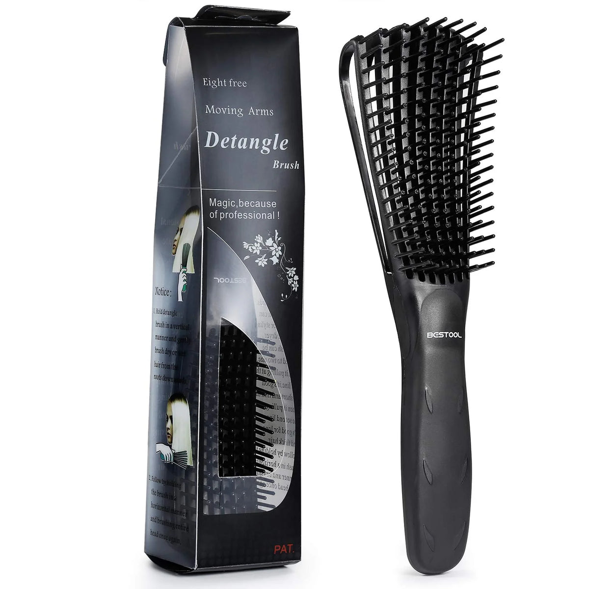 BESTOOL Detangling Brush for Natural Hair, Detangler for 3/4abc Curly, Coily, Kinky Hair, Detangle Wet/Dry Easily with No Pain (Purple)