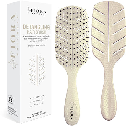 Fiora Naturals Detangler Brush for Wet and Dry Hair, Soft Detangling Brush