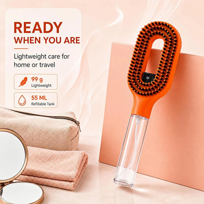 2-in-1 Hair Brush with Water Spray Mister, Fine Mist Spray Brush for Hair Detangling Wet & Dry, Liquid Spraying Hairbrush for Curly Thick Hair & Kids (Sky Blue)