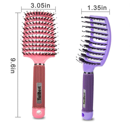 Boar Bristle Hair Brush Set – Wet/Dry Detangler for All Hair Types