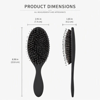Boar Bristles Hair Brush for Women and Men, Detangling Hair Brush for Smoothing Massage Add Shine, Nylon&Boar Bristles Detangler brush for Hair Healthy (1 Pack-MintGreen)